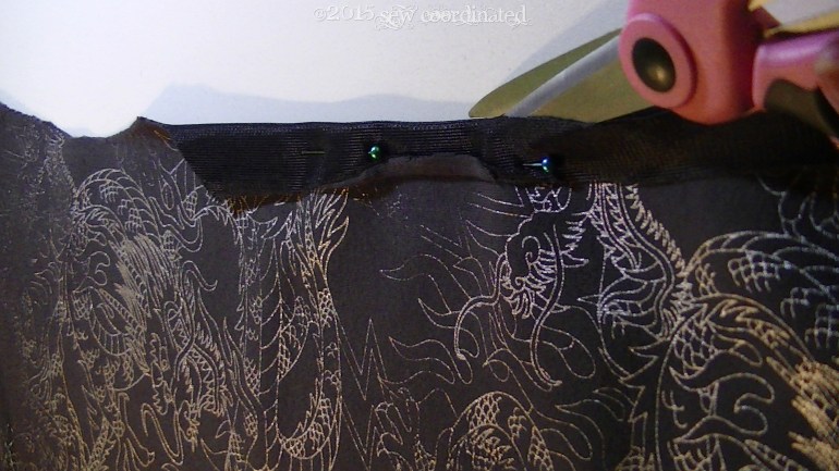 Straightening the edges of the print panel: remember, it was a shirt, so it had curves .